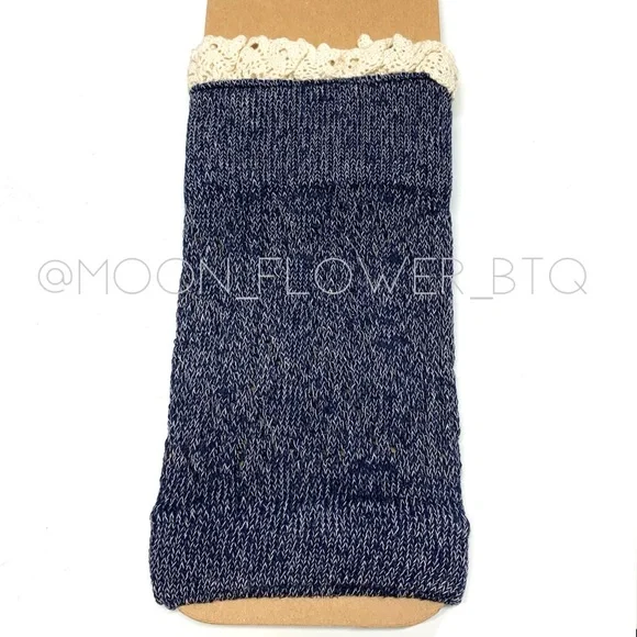 🔴SALE 3/$20🔴 Blue Lace Trim Boot Topper Boot Cuff - Picture 4 of 6